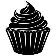 Cupcake vector, silhouette of cupcake icon