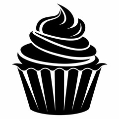 Cupcake vector, silhouette of cupcake icon