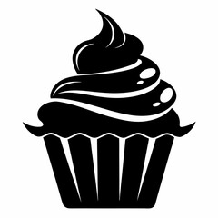 Cupcake vector, silhouette of cupcake icon