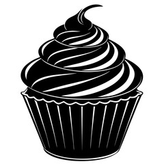 Cupcake vector, silhouette of cupcake icon