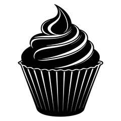 Cupcake vector, silhouette of cupcake icon
