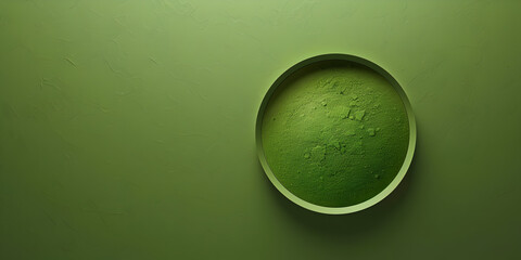 Matcha tea and powder flat lay
