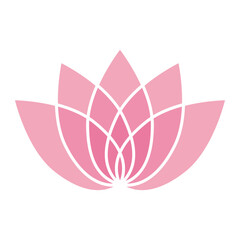 Pink lotus flower logo design template