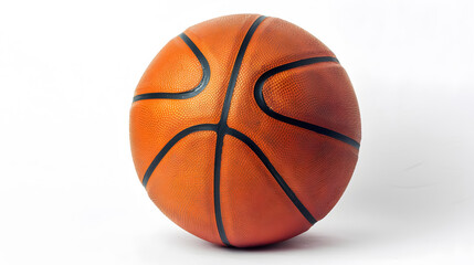 Obraz premium Basketball isolated on a white background as a sports and fitness symbol: A basketball isolated 