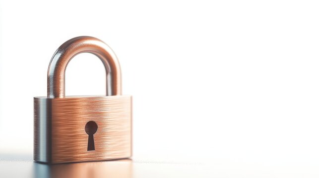 Metal Padlock on White Background Security Concept
