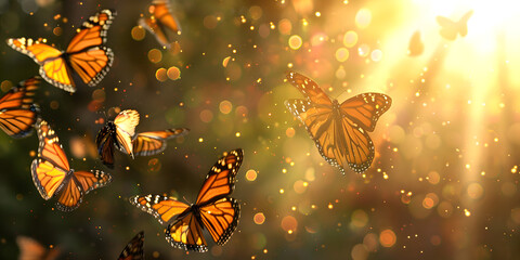 Enchanting butterfly migrations in natural reserve
