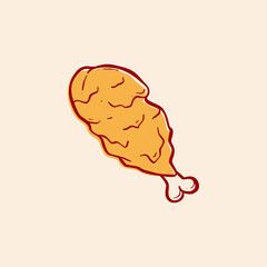 crispy chicken drum stick fast food menu vector illustration