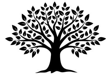 Obraz premium Vector Art: Leaves and Tree Silhouette Design