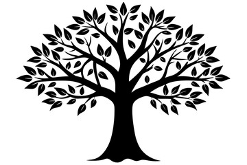 Obraz premium Vector Art: Leaves and Tree Silhouette Design