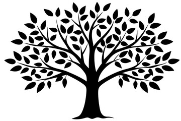 Obraz premium Vector Art: Leaves and Tree Silhouette Design