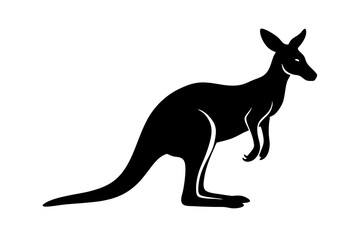 High-Quality Vector Art of Kangaroo Silhouette for Graphic Design