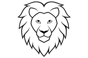 Obraz premium Vector Art Lion Head Silhouette - High-Quality Graphic Design Element