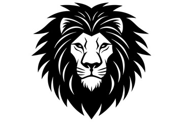 Fototapeta premium Vector Art Lion Head Silhouette - High-Quality Graphic Design Element