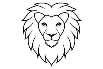 Vector Art Lion Head Silhouette - High-Quality Graphic Design Element