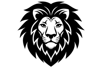 Vector Art Lion Head Silhouette - High-Quality Graphic Design Element