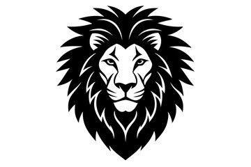 Vector Art Lion Head Silhouette - High-Quality Graphic Design Element