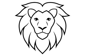 Vector Art Lion Head Silhouette - High-Quality Graphic Design Element