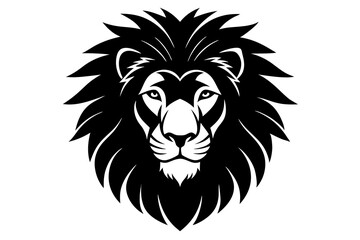 Vector Art Lion Head Silhouette - High-Quality Graphic Design Element