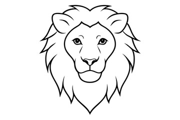 Vector Art Lion Head Silhouette - High-Quality Graphic Design Element
