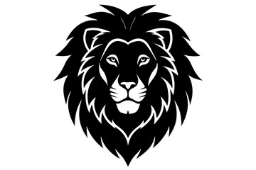 Fototapeta premium Vector Art Lion Head Silhouette - High-Quality Graphic Design Element