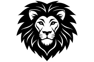 Vector Art Lion Head Silhouette - High-Quality Graphic Design Element