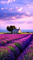 the AI Image Generator, Beautiful, vast, enormous, endless lavender fields