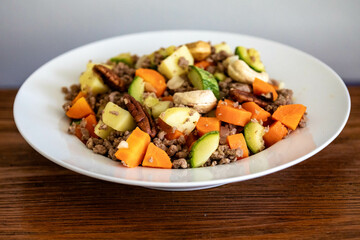 Hearty and nutritious food, ground beef with vegetables. Real low carb food