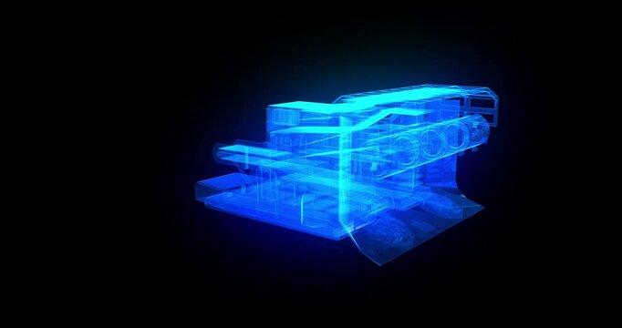 Holographic projection of technology mining anchoring machine