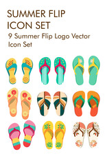 Summer flip logo vector icon set