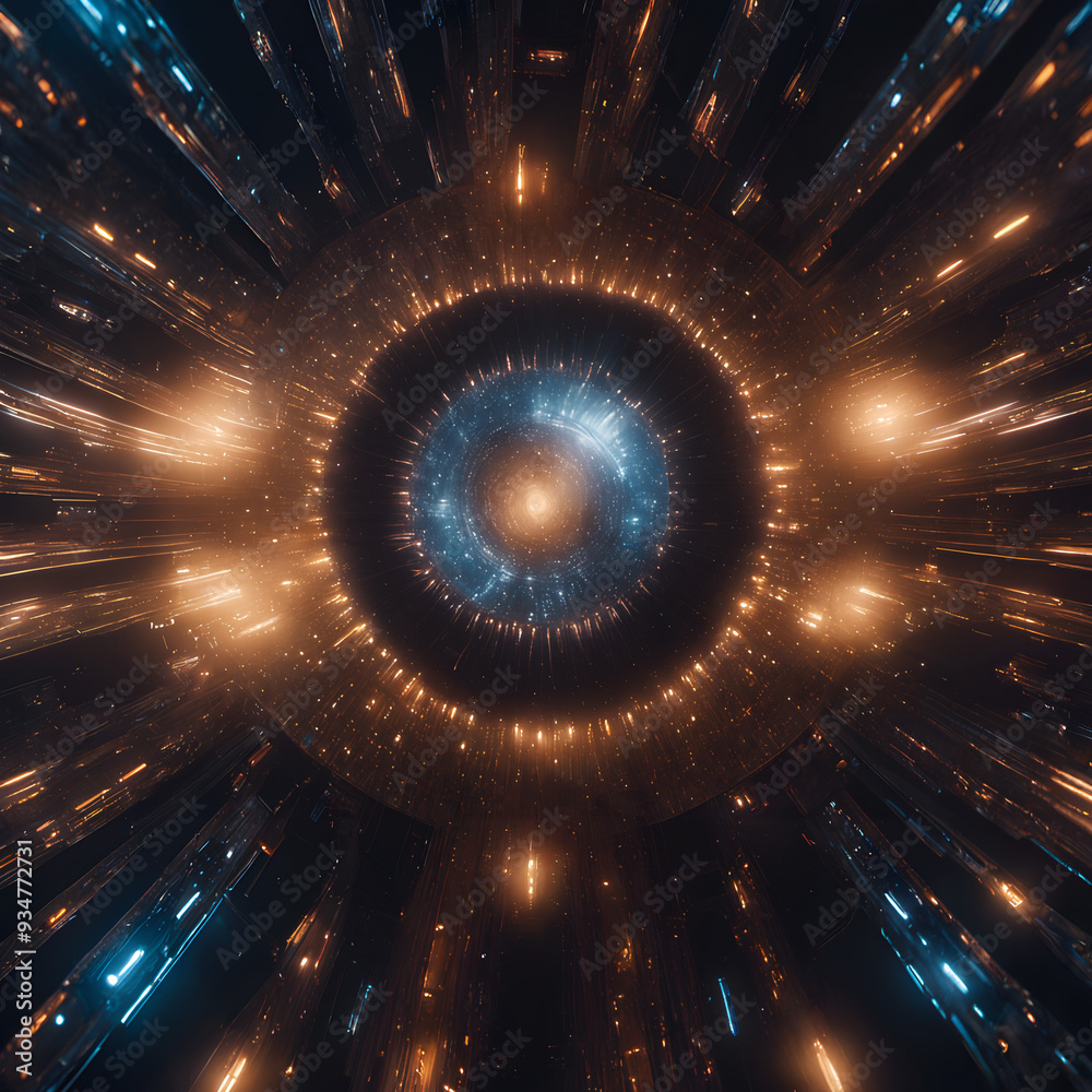 Canvas Prints cosmic gateway: futuristic energy portal in deep space