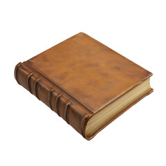 Obraz premium Leather-Bound Vintage Book on Isolated White Background
