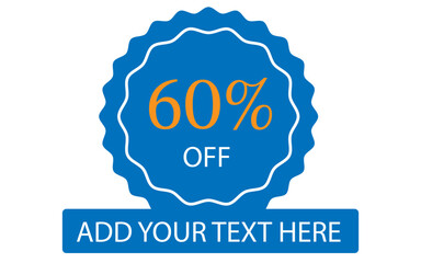 Blue color offer stamp vector image, offer promotional web element