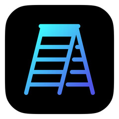 Editable folding ladder, step, stepladder vector icon. Construction, tools, industry. Part of a big icon set family. Perfect for web and app interfaces, presentations, infographics, etc