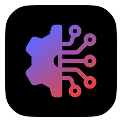 Editable configuration, setting, tech vector icon. AI technology, artificial intelligence, computer. Part of a big icon set family. Perfect for web and app interfaces, presentations, infographics, etc