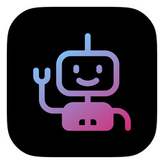 Editable bot, robot, android vector icon. AI technology, artificial intelligence, computer. Part of a big icon set family. Perfect for web and app interfaces, presentations, infographics, etc