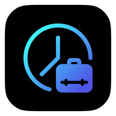 Editable work hour, freelancer, time, briefcase vector icon. Remote work, job, profession. Part of a big icon set family. Perfect for web and app interfaces, presentations, infographics, etc