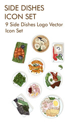 Seide Dishes logo vector icon set