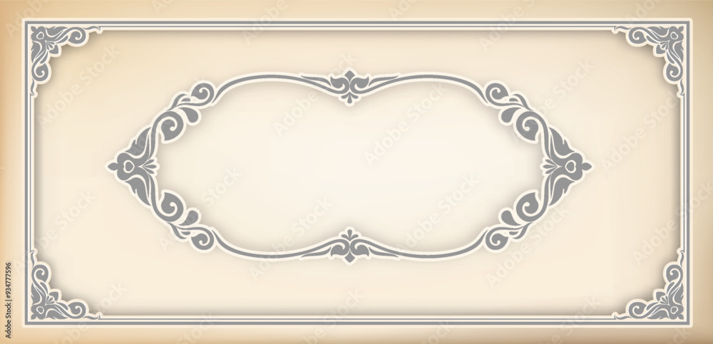 Fototapete vector border design decoration pattern style. frame border design is pattern. frame photo line art.
