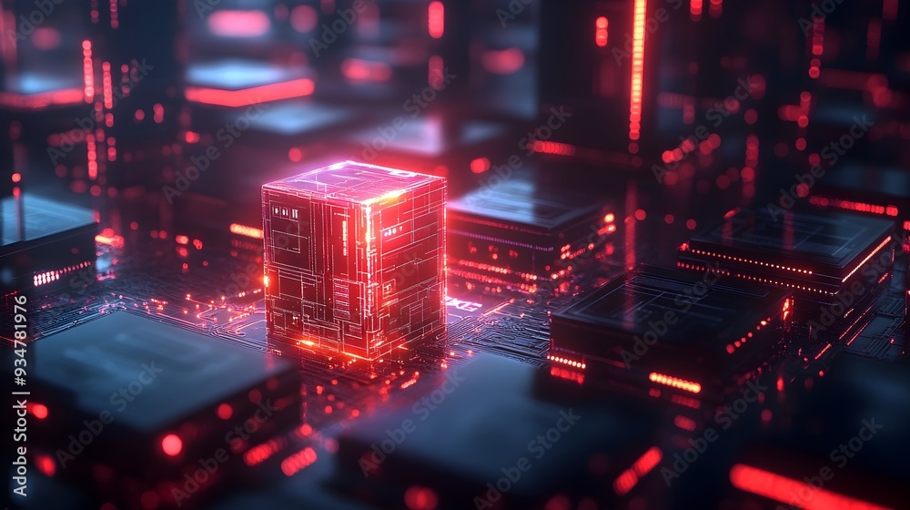 Poster glowing ai powered digital fortress protecting futuristic cybersecurity network symbolizing advanced