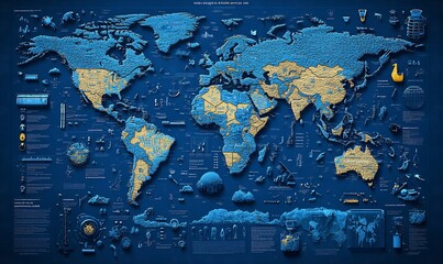Fototapeta premium Infographic highlighting the unequal access to clean water in different parts of the world emphasizing the urgent need for public health interventions to ensure safe drinking water for all