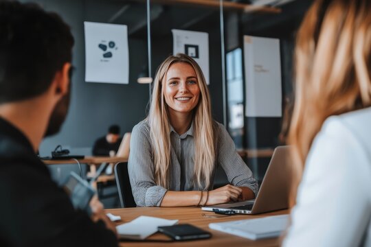 A salesperson explaining how to use a product step by step during a demo