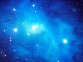 Bright Blue Nebula with Stars: Celestial Background