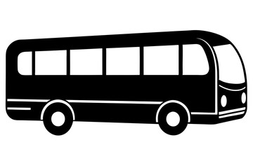 Minimalist Silhouette of a Bus, Vector Illustration