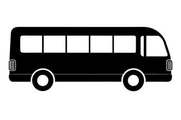 Minimalist Silhouette of a Bus, Vector Illustration