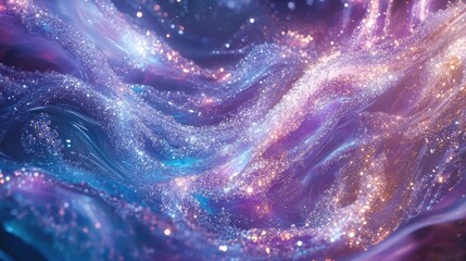 Obraz premium A cascade of crystalized dreams, where tiny, sparkling crystals flow like a waterfall in an abstract, surreal scene.