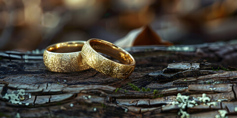 Wedding rings. jewelry in white and yellow gold
