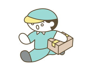 荷物を運ぶ作業員