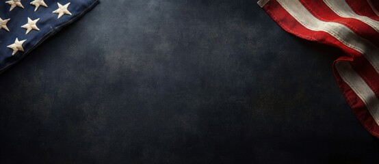 American Flag on Dark Background