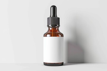 Amber Glass Dropper Bottle with White Label