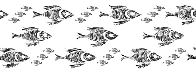 Awesome black and white fish pattern 